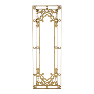 Mid 20th Century Reclaimed Gold Cast Iron Decorative Hall Tree Panel
