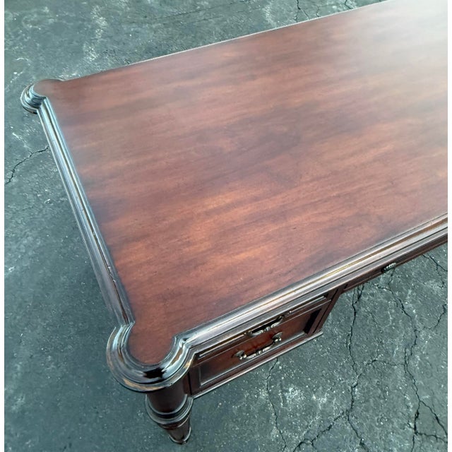 Ethan Allen Sheraton Style Executive Desk For Sale - Image 12 of 12