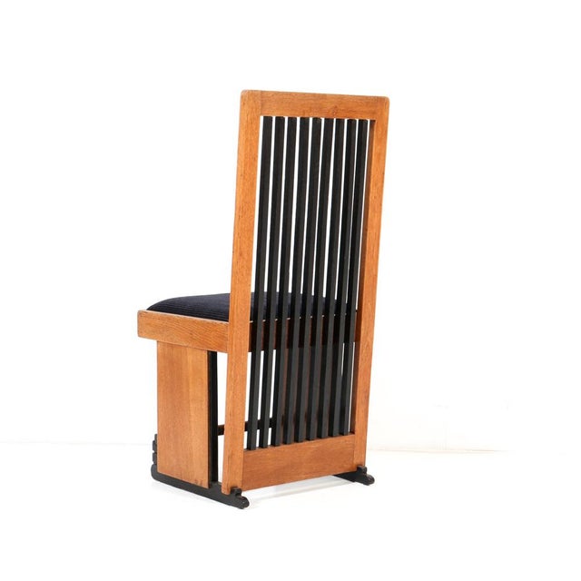 Wood Art Deco Modernist Oak High Back Dining Room Chairs from Architect Caspers, 1920s, Set of 6 For Sale - Image 7 of 18