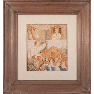 Alberto Gallerati, The Acrobat, 1980s, Oil Painting, Framed For Sale