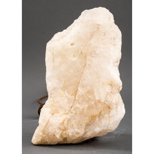 White Quartzite Mineral Specimen Mounted as a Lamp Chairish