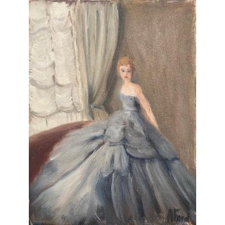 Big Blue Gown Original Painting by Alice Ford For Sale