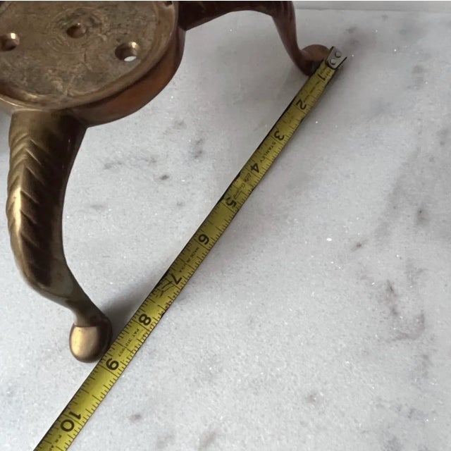 Gold Antique Brass Tea Kettle Tea Pot Large With Stand For Sale - Image 8 of 16