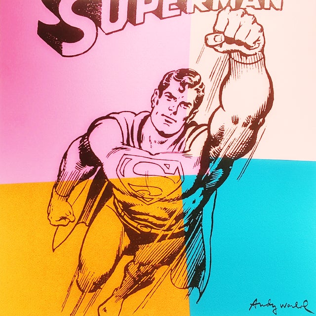 Andy warhol "superman" limited edition lithograph by cmoa. license: andy warhol ltd enterprise. limited edition lithograph...