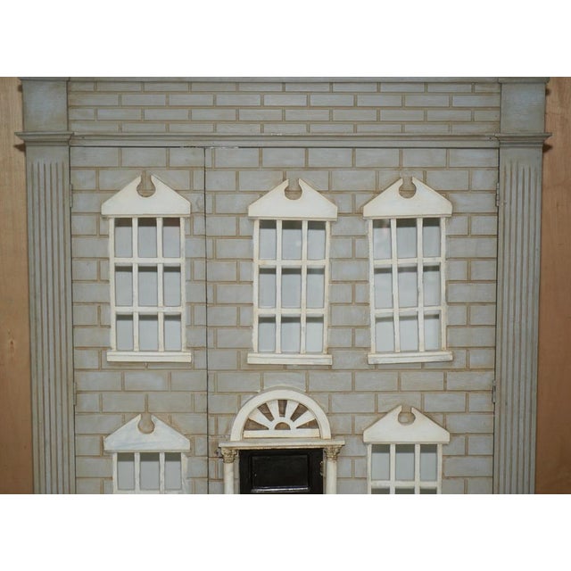 Tall Antique Georgian Painted Town House Wardrobe with Drawers For Sale - Image 4 of 16