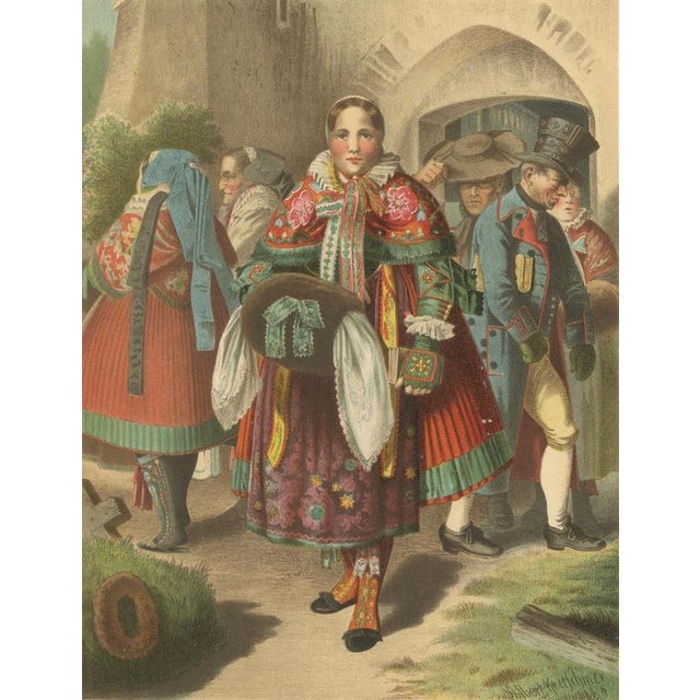 Weizacker, Pomeranian Traditional Costume, 1875, Chromolithograph on Paper For Sale - Image 3 of 10