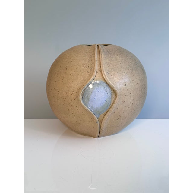 Sculptural Handmade Ceramic Vase with Central Glazed Window, Germany, 1980s For Sale - Image 13 of 13