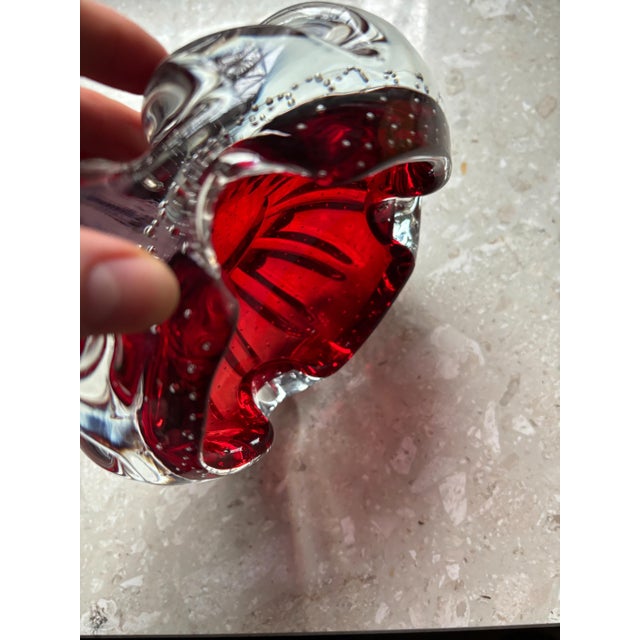 Vintage Ashtray in Red and Transparent Glass, 1960s For Sale - Image 4 of 7