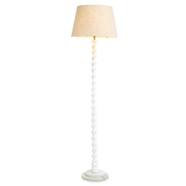This white floor lamp combines a sleek piano white finish with a solid white marble base, creating a lighting piece that...