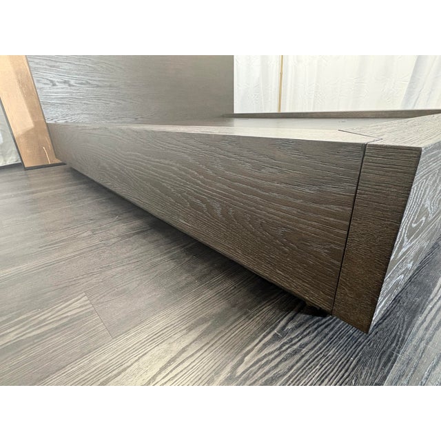 Rh Machinto Panel Bed – Queen | 50" Headboard | Brown Oak For Sale In Columbus - Image 6 of 18