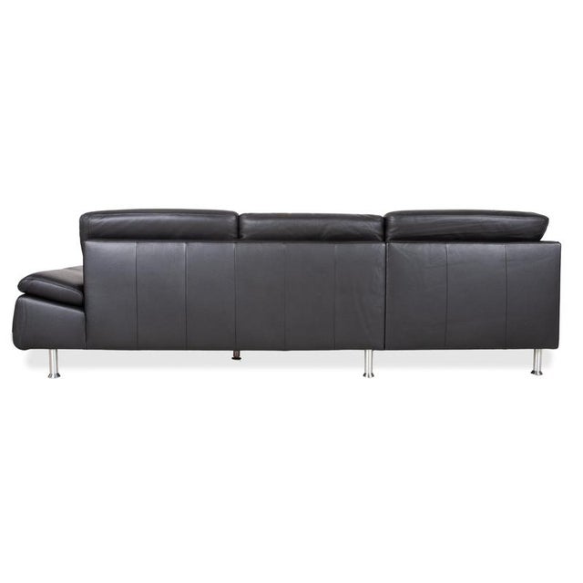 Leather Corner Black Sofa with Manual Function by Ewald Schillig For Sale - Image 14 of 17