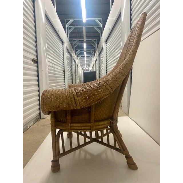 90s Bamboo Arm Chairs Attributed to Ralph Lauren Only One . For Sale - Image 9 of 12