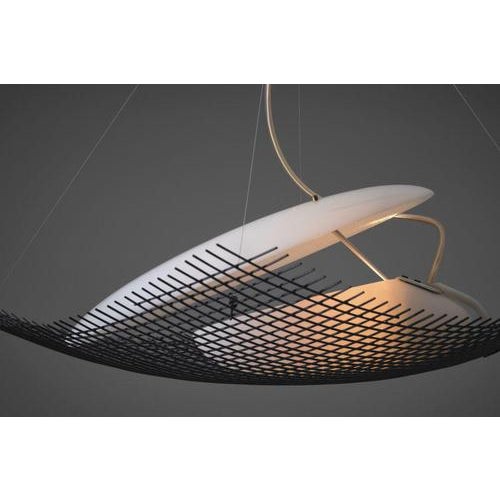 Rare ceiling lamp, model 12599 “Reticella”, designed by Angelo Lelii for Arredoluce, Italy, 1957. An intriguing...