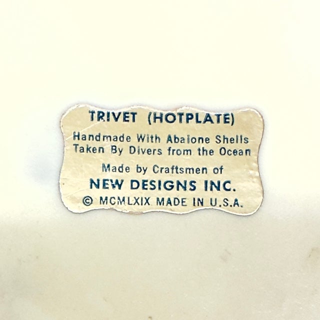 Mid-Century Resin & Abalone Trivet Curation - Group of 3 For Sale - Image 9 of 17