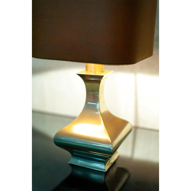 1970s Metal Table Lamp with Fabric Shade, 1970s For Sale - Image 5 of 6