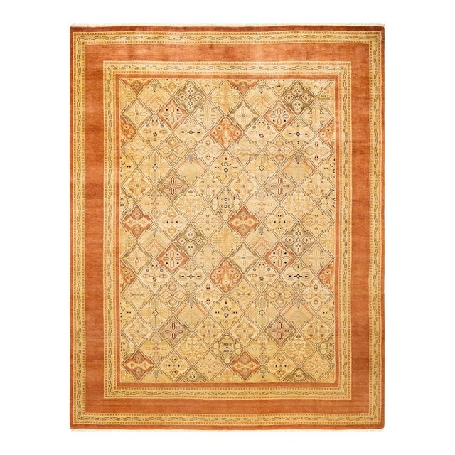Brown Eclectic, One-of-a-Kind Hand-Knotted Area Rug in Brown, 9' 2" x 11' 7" For Sale - Image 8 of 8