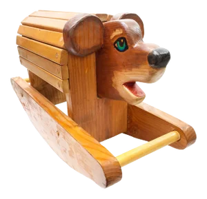 Vintage Dutch Wooden Bear Rocking Toy