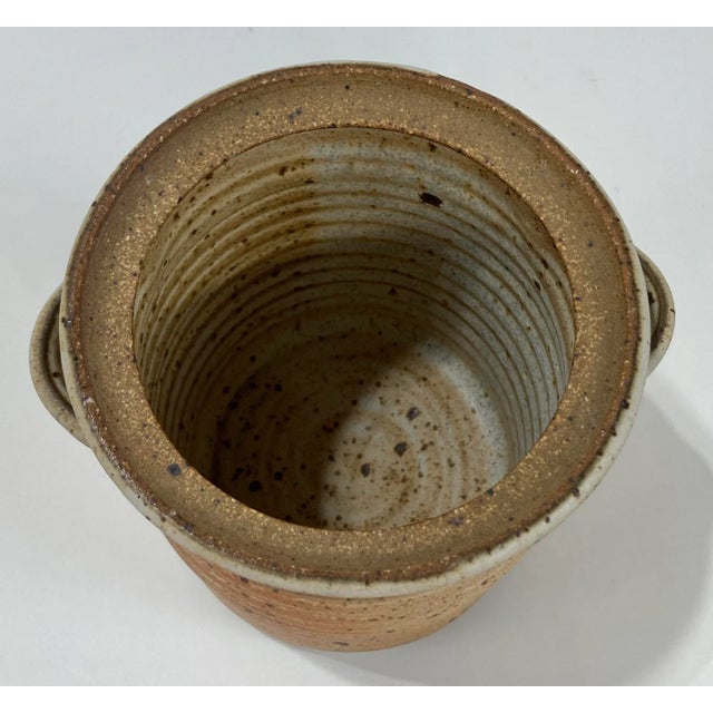 Ceramic Vintage Studio Pottery Two Tone Vessel For Sale - Image 7 of 9