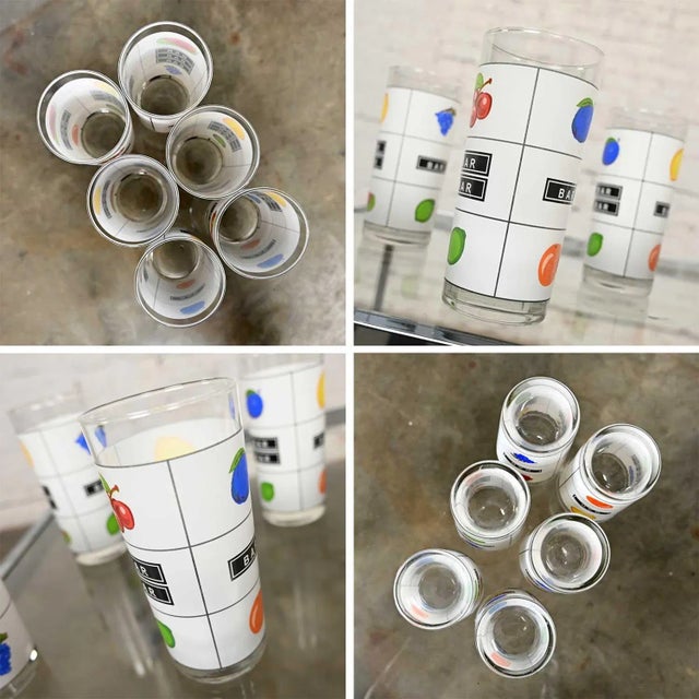 Transparent Late 20th Century Casino Slot Machine Highball Cocktail Glasses Set of 6 For Sale - Image 8 of 13