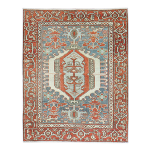 Zabihi Collection Square Antique Heriz Rug