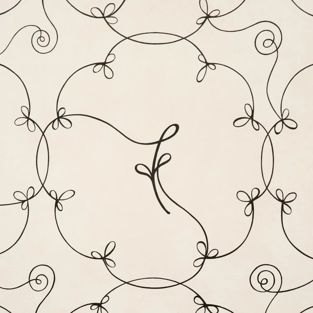 Contemporary Schumacher X Backdrop Broderie Wallpaper In Black & Ivory For Sale - Image 3 of 4
