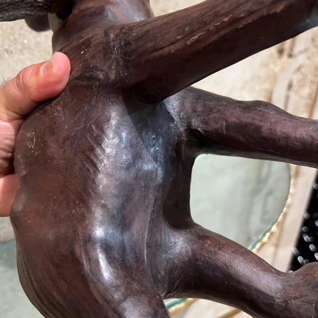 Mid-Century Modern Leather Elephant Table Sculpture, 1960s Style For Sale - Image 10 of 12