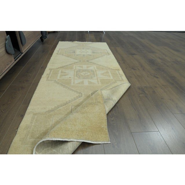 1970s Vintage Turkish Handmade Wool & Cotton Orange Runner Rug For Sale - Image 11 of 11