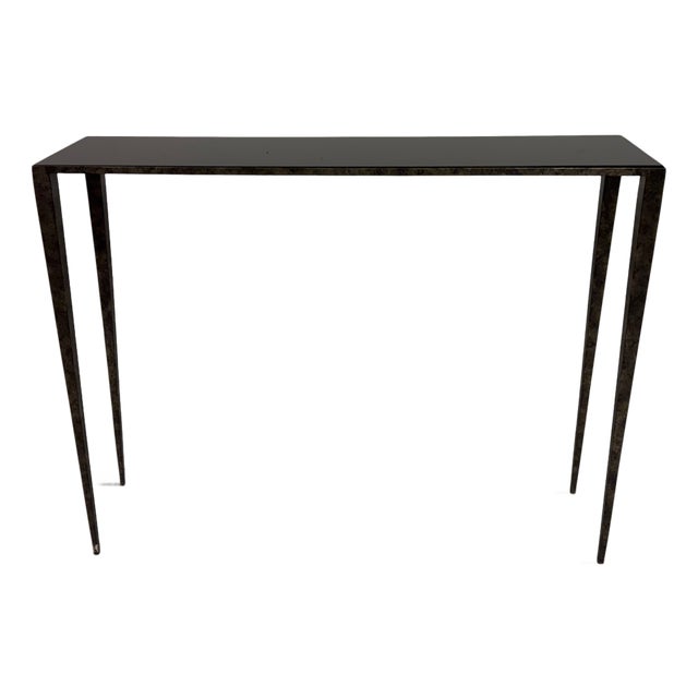 Forged Steel Console Table in the style of Jean Michel Frank, 2000s For Sale