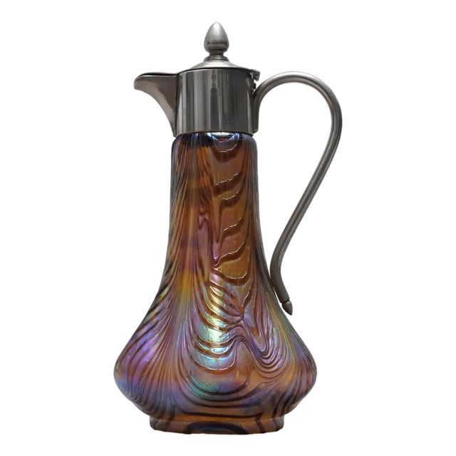 Glass & Metal Carafe from Pallme-King & Habel, 1900s For Sale