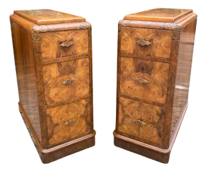 Art Deco Bedside Tables, 1920s, Set of 2