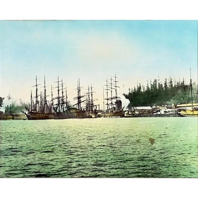 Printmaking Materials Rare Antique Hand-Colored Photograph of Port Blakely, Wa Mill (C. 1900) by Wilhelm Hester For Sale - Image 7 of 13