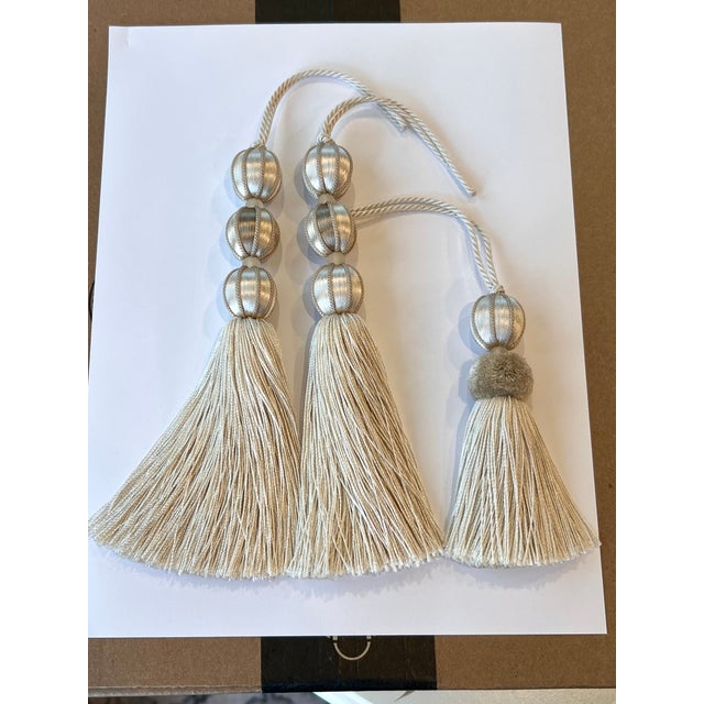 Ivory Beaded Key Tassel - H - 7.5 Inches For Sale - Image 9 of 14