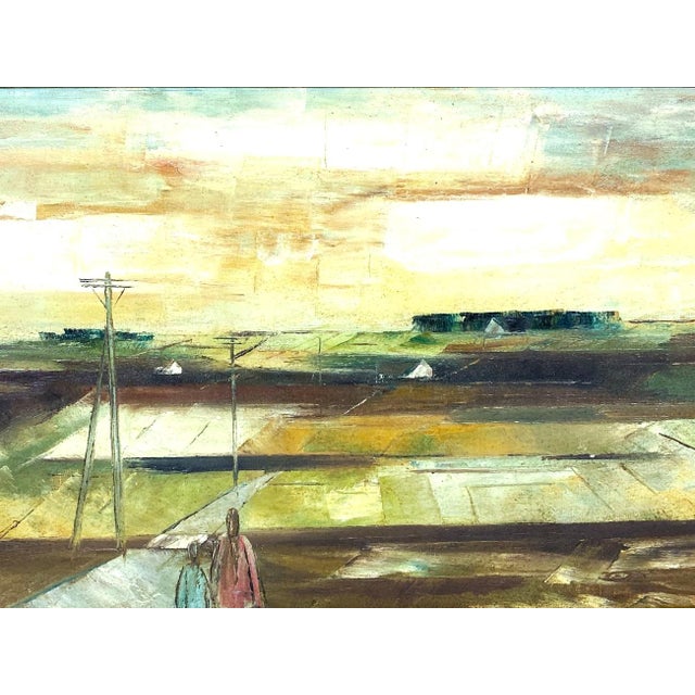 Mid-Century Modern Danish Modern Expressionist Painting Signed For Sale - Image 3 of 6