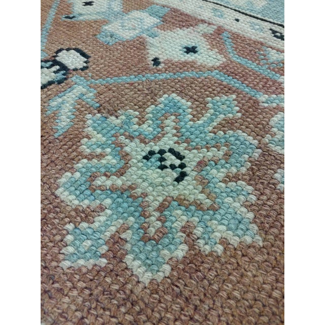 Antique Oushak Carpet, Red Carpet, Handmade Carpet, Turkish Carpet, Brown, Green For Sale In New York - Image 6 of 16