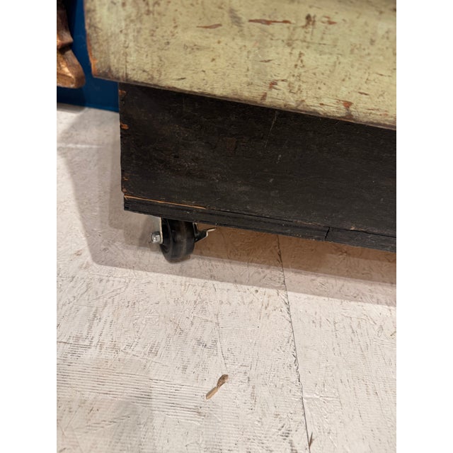 Antique Painted Pine Slant-Front Desk With Original Graffiti Patina For Sale - Image 10 of 12