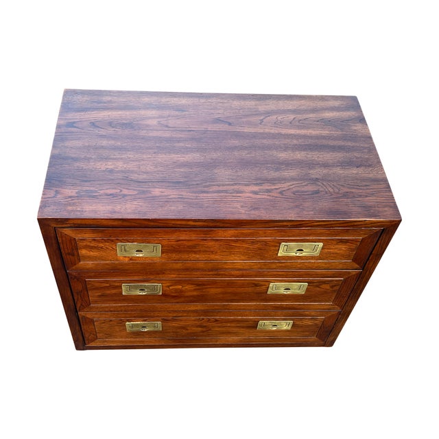 Late 20th Century Henredon Campaign Scene 1 Bachelors Chest Dresser For Sale - Image 14 of 15