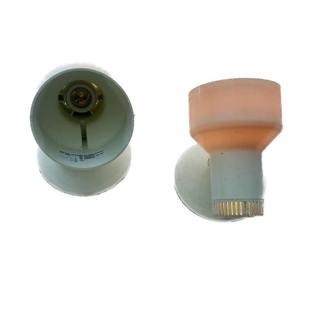 Plastic 1970s Iconic Pair of General Electric PLK-1 Spot Lamps | Space Age Minimalist Lighting | Cream Eyeball Lights For Sale - Image 7 of 10