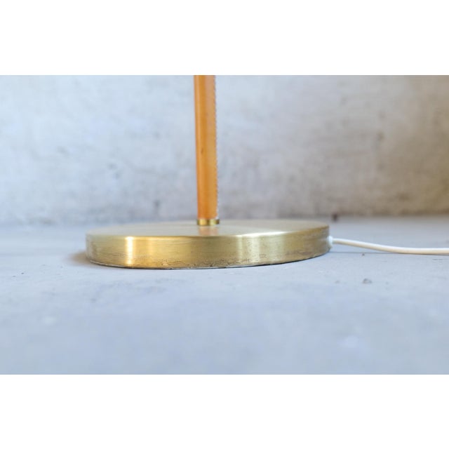 Mid-Century Leather Brass Floor Lamp from Atelje Lyktan, Sweden, 1960s For Sale - Image 12 of 18