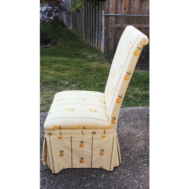 French Country Upholstered Parsons Dining Host Chairs With Pleated Box