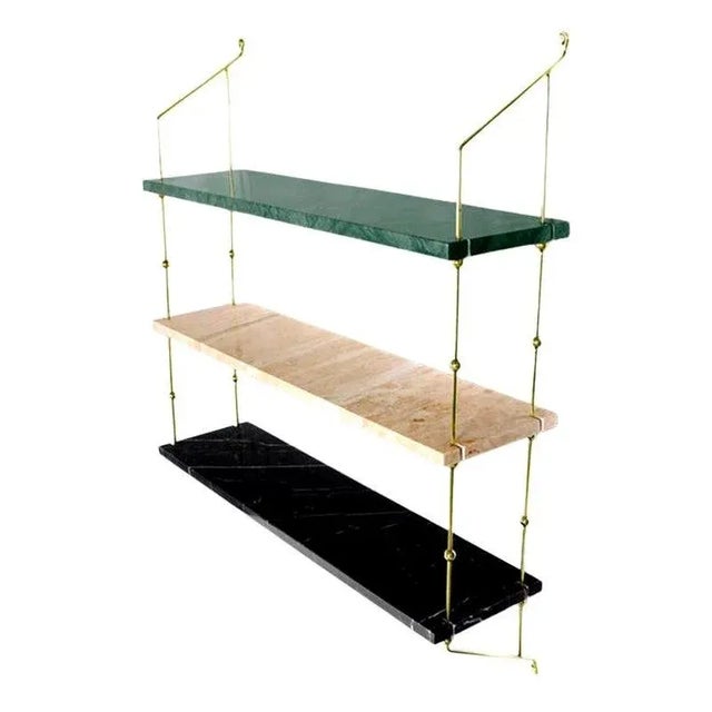 Metal Mixed Marble and Brass Morse Shelf by Oxdenmarq For Sale - Image 7 of 7