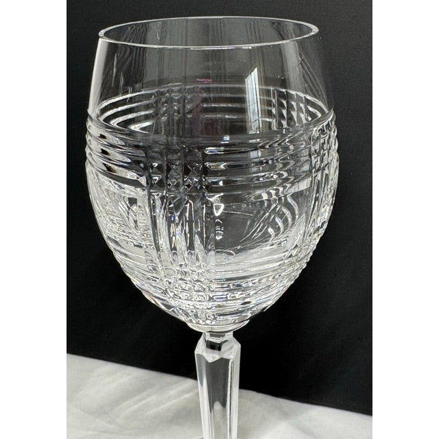 Ralph Lauren Late 20th Century Ralph Lauren Glen Plaid Crystal 8.75” Water Wine Goblets - Set of 2 For Sale - Image 4 of 10