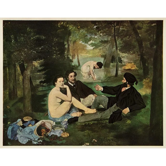 1950s Circa 1950s After Manet "Luncheon on the Grass" Vintage Full Color Impressionist Print For Sale - Image 5 of 6