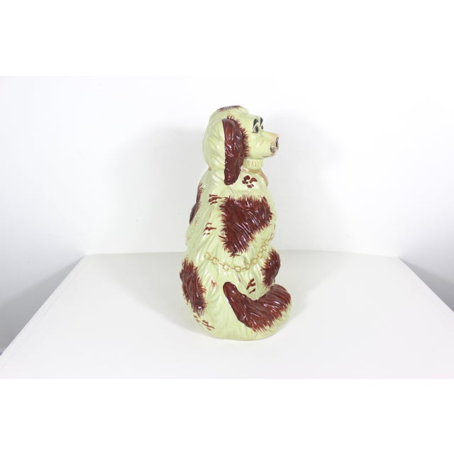 Very Large Vintage Staffordshire Spaniel Dog Hand Painted Collectible For Sale - Image 9 of 11