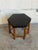1970s Black Leather Hexagonal Ottoman With Wooden Legs Danish Mid-Century Modern 1970s For Sale - Image 5 of 9
