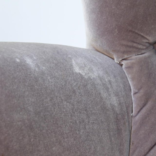 Swedish Modern Lounge Chair in Grey Velvet, 1940s For Sale - Image 15 of 16