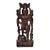 Eclectic Wooden Carved Tall Traditional Musician Statue | Solid Wood Woman Sculpture | Distressed Painted Figurine | Indian Deity Statue For Sale
