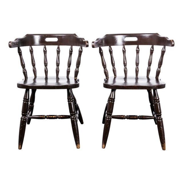 English Penny Chairs, 1970s, Set of 2 For Sale