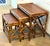 English Vintage 1950s Rattan & Mahogany Nesting Tables, Set of Three For Sale - Image 3 of 10