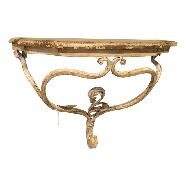 French Wrought Iron Console or Hall Shelf For Sale