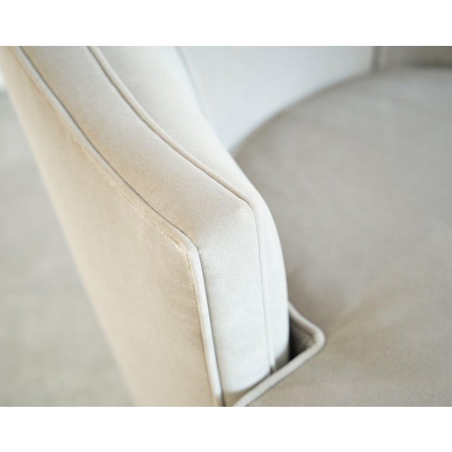 Taupe Set MCM Swivel Chairs in Taupe Velvet & Walnut, C. 1950s For Sale - Image 8 of 9